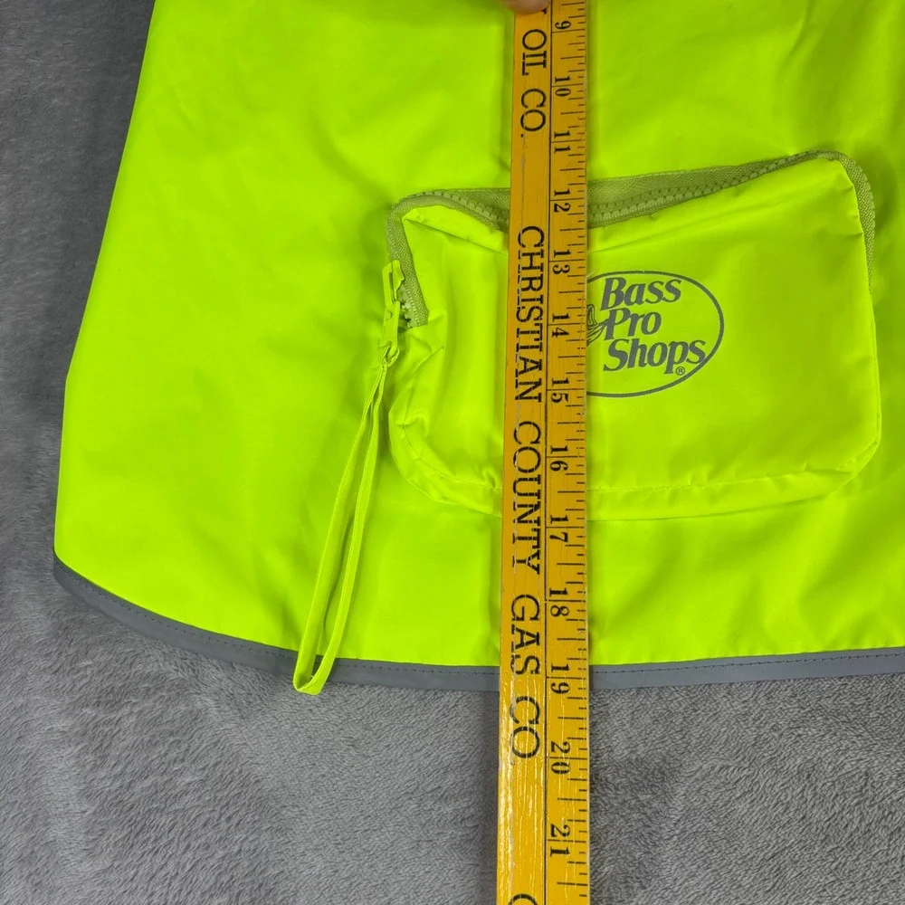 Bass Pro Shops Dog Raincoat Medium Neon Yellow Teal Reflective Mesh Lined Pocket